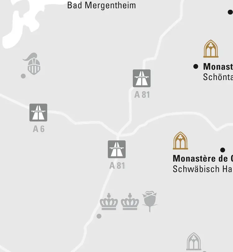 illustration: Staatliche Schlösser und Gärten Baden-Württemberg, JUNG:Kommunikation GmbH Hidden treasure troves to the northeast